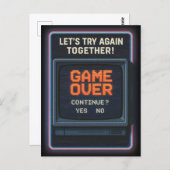 „Game Over“ lass es uns zusammen versuchen Briefkaart (Voorkant / Achterkant)