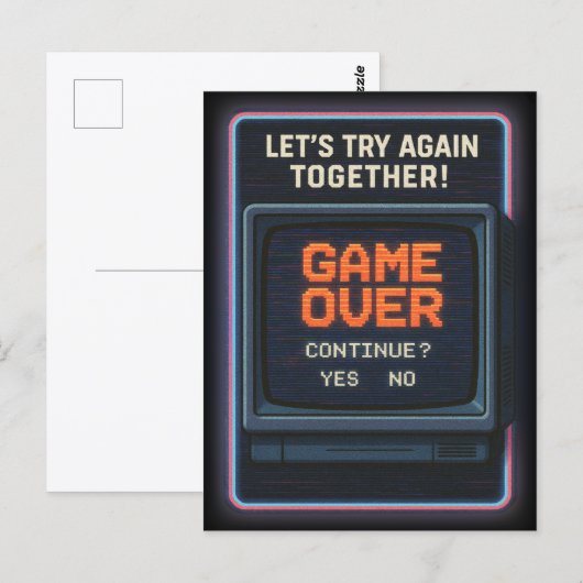 „Game Over“ lass es uns zusammen versuchen Briefkaart (Voorkant / Achterkant)