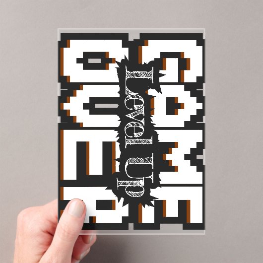 Game Over, Level Up: Gepixelde Retro Gamewereld Acryl Uitnodigingen (Insitu (Draagbaar))