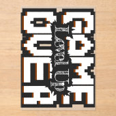 Game Over, Level Up: Gepixelde Retro Gamewereld Acryl Uitnodigingen (Voorkant)