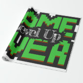 Game Over, Level Up: Gepixelde Retro Gamewereld Cadeaupapier (Uitgerold)