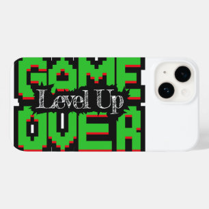 Game Over, Level Up: Gepixelde Retro Gamewereld Case-Mate iPhone 14 Hoesje