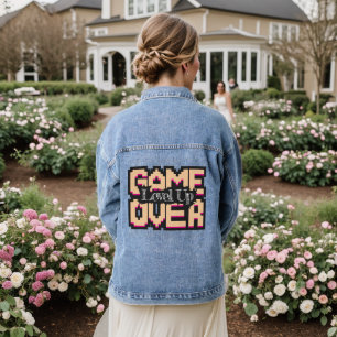 Game Over, Level Up: Gepixelde Retro Gamewereld Denim Jacket