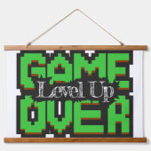 Game Over, Level Up: Gepixelde Retro Gamewereld Hangend Wandkleed (Voorkant)