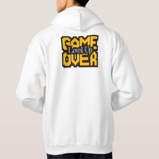 Game Over, Level Up: Gepixelde Retro Gamewereld Hoodie (Achterkant)