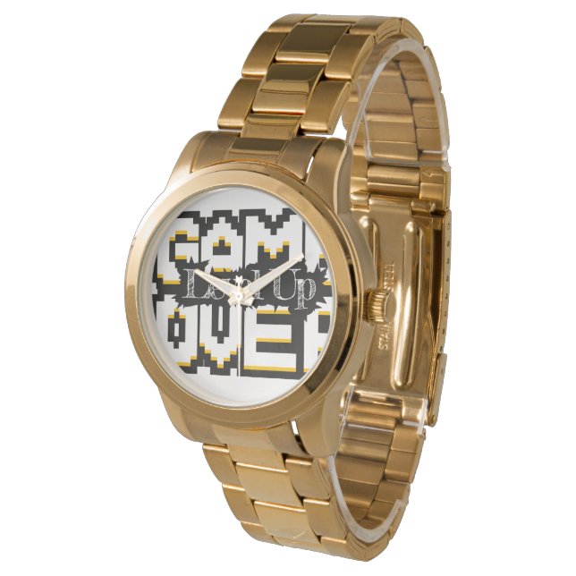Game Over, Level Up: Gepixelde Retro Gamewereld Horloge (Gekanteld)