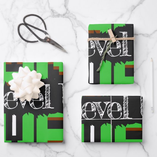 Game Over, Level Up: Gepixelde Retro Gamewereld Inpakpapier Vel (Voorkant)
