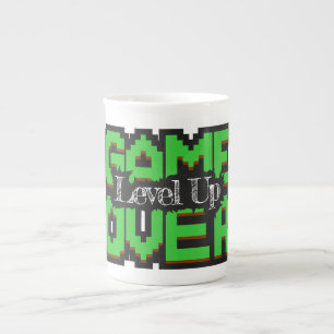 Game Over, Level Up: Gepixelde Retro Gamewereld Porselein Kop