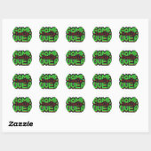 Game Over, Level Up: Gepixelde Retro Gamewereld Ronde Sticker (Vel)