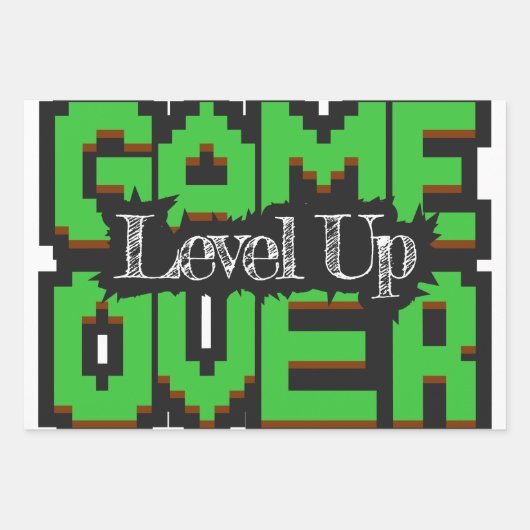 Game Over, Level Up: Pixelated Retro Game World Inpakpapier Vel (Voorkant)