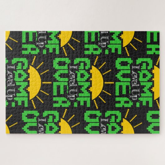 Game Over, Level Up: Retro Pixel Block Adventure Legpuzzel (Horizontaal)