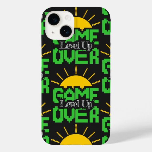 Game Over, Level Up: Retro Pixel Blok Avontuur Case-Mate iPhone Case (Achterkant)