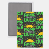 Game Over, Level Up: Retro Pixel Blok Avontuur Magneet (Voorkant / Achterkant)