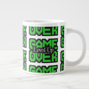 Game Over, Level Up: Retro Pixel Sandbox Avontuur Grote Koffiekop