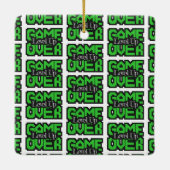 Game Over, Level Up: Retro Pixel Sandbox Avontuur Keramisch Ornament (Achterkant)
