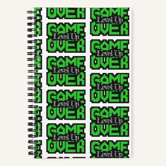 Game Over, Level Up: Retro Pixel Sandbox Avontuur Notitieboek (Voorkant)