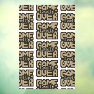 Game Over, Level Up: Retro Pixel Sandbox Avontuur Raamsticker