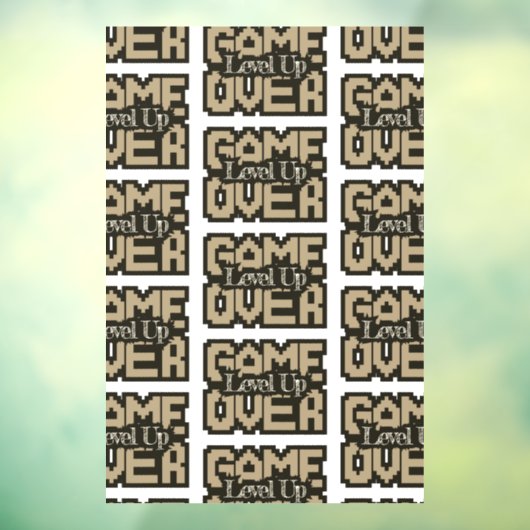 Game Over, Level Up: Retro Pixel Sandbox Avontuur Raamsticker (Vel 3)