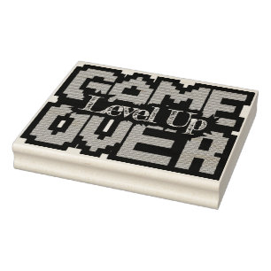 Game Over, Level Up: Retro Pixel Sandbox Avontuur Rubberstempel