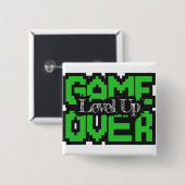 Game Over, Level Up: Retro Pixel Sandbox Avontuur Vierkante Button 5,1 Cm (Voorkant /achterkant)