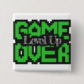 Game Over, Level Up: Retro Pixel Sandbox Avontuur Vierkante Button 5,1 Cm (Voorkant)