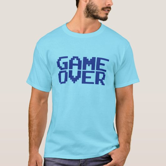 game over logo games video geek gamer 2 t-shirt (Voorkant)