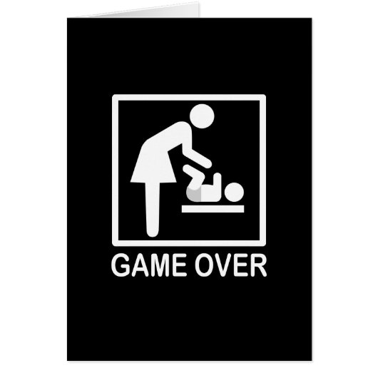 Game over mam Funny Black en White Pictogram (Voorkant)