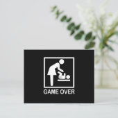 Game over mam Funny Black en White Pictogram Briefkaart (Staand voorkant)