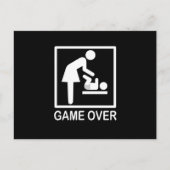 Game over mam Funny Black en White Pictogram Briefkaart (Voorkant)