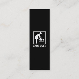 Game over mam Funny Black en White Pictogram Contactkaartje