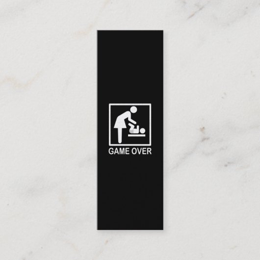 Game over mam Funny Black en White Pictogram Contactkaartje (Voorkant)