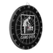 Game over mam Funny Black en White Pictogram Dartbord (Voorkant Links)