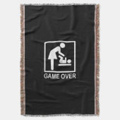 Game over mam Funny Black en White Pictogram Deken (Voorkant Verticaal)