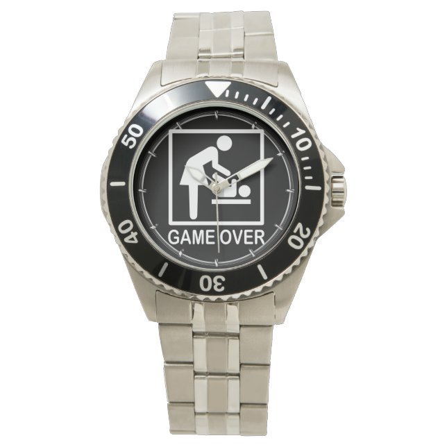 Game over mam Funny Signage Pictogram Horloge (Voorkant)