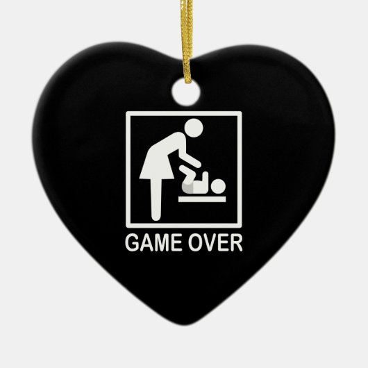 Game over mam Funny Signage Pictogram Keramisch Ornament (Voorkant)