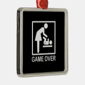 Game over mam Funny Signage Pictogram Metalen Ornament (Rechts)