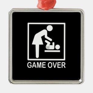 Game over mam Funny Signage Pictogram Metalen Ornament