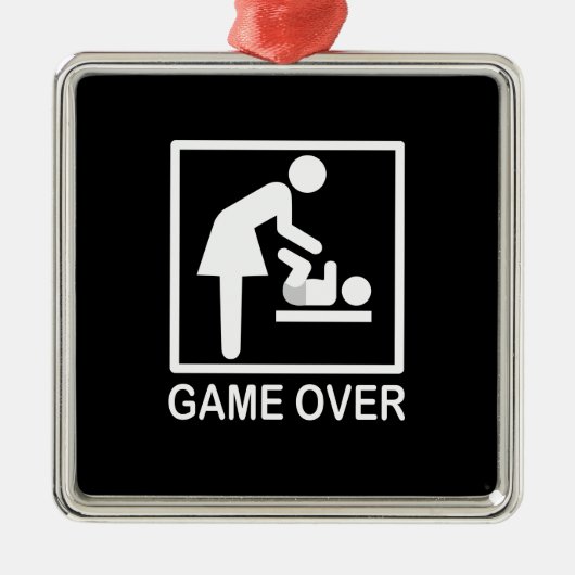 Game over mam Funny Signage Pictogram Metalen Ornament (Voorkant)