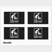 Game over mam Funny Signage Pictogram Rechthoekige Sticker (Vel)