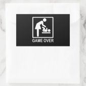 Game over mam Funny Signage Pictogram Rechthoekige Sticker (Tas)