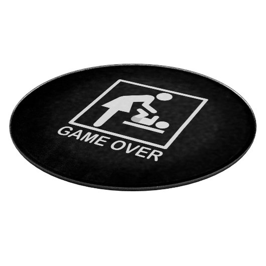 Game over mam Funny Signage Pictogram Snijplank (Hoek)