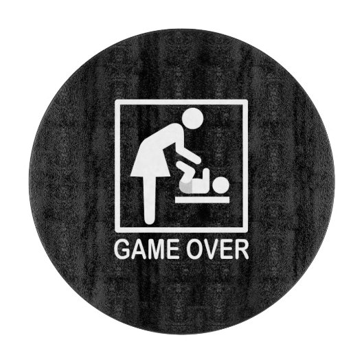 Game over mam Funny Signage Pictogram Snijplank (Voorkant)