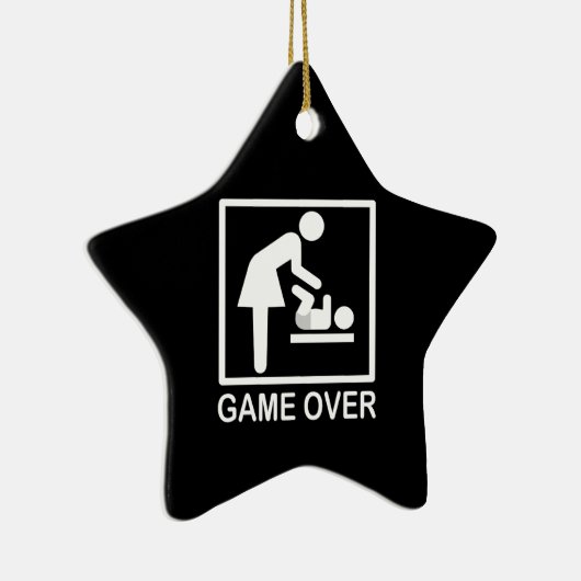Game Over Mama Grappig Bordje Pictogram Keramisch Ornament (Rechts)