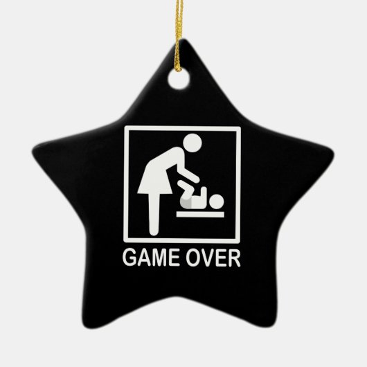 Game Over Mama Grappig Bordje Pictogram Keramisch Ornament (Voorkant)