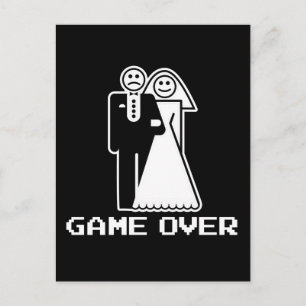 Game Over Marriage Game Over Funny T shirt Briefkaart