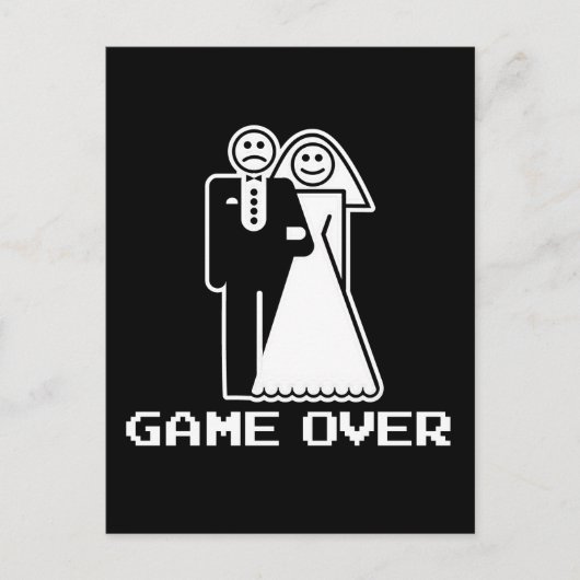 Game Over Marriage Game Over Funny T shirt Briefkaart (Voorkant)