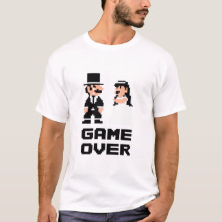 Game Over Marriage Retro Gaming T-Shirt voor manne