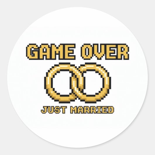 Game Over Married Funny Sticker (Voorkant)
