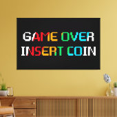 Game Over Munten Inwerpen Canvas Afdruk (Insitu (Woonkamer))