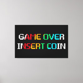 Game Over Munten Inwerpen Canvas Afdruk